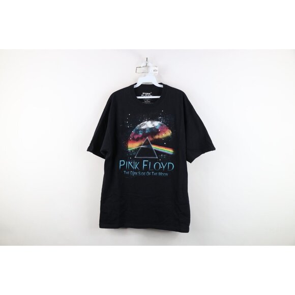 Retro Y2K Mens XL Faded Spell Out Dark Side of the Moon Pink Floyd Band T-Shirt - Picture 1 of 13